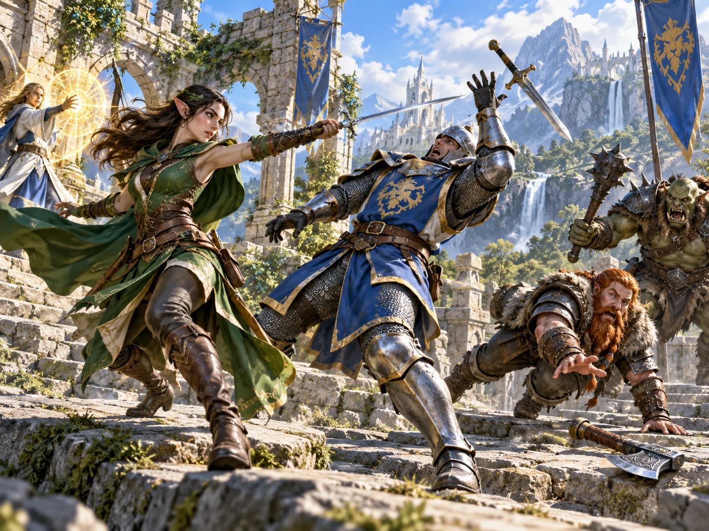 Fantasy illustration of a sword strike disarming a knight amid a combat scene